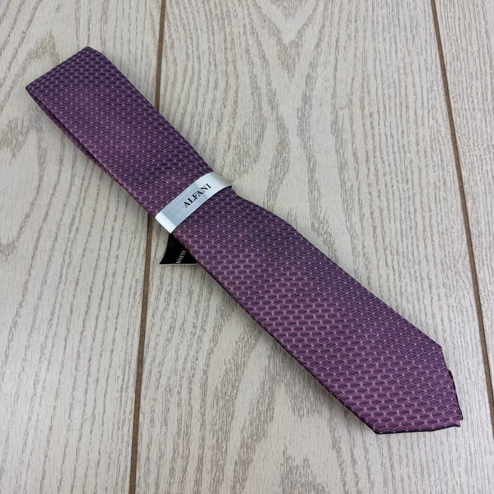 808 Alfani Men's Tie Moores Geo 650 Pink $55 Polyester